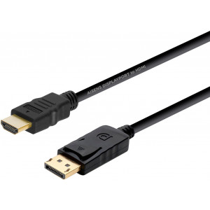 AISENS A125-0364 adaptador de cabo de vídeo 2 m DisplayPort HDMI Preto