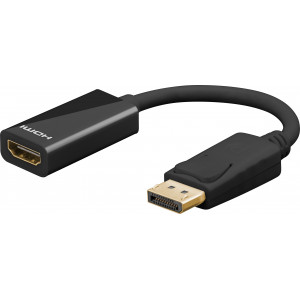 Goobay DisplayPort HDMI 0,1 m HDMI Type A (Standard) Preto