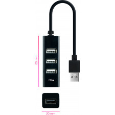 Nanocable 10.16.4404 hub de interface USB 2.0 Preto