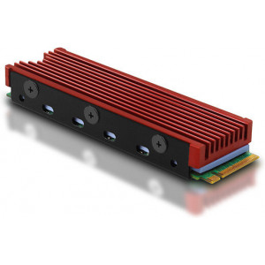 Axagon CLR-M2 Sistema de Arrefecimento de Computador Disco de estado sólido (SSD) Dissipador de calor Radiador Preto, Vermelho