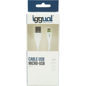iggual IGG316931 cabo USB 1 m USB 2.0 USB A Micro-USB A Branco