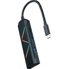 Nanocable 10.16.0401 base & duplicador de portas Com fios USB 3.2 Gen 1 (3.1 Gen 1) Type-C Preto