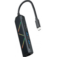 Nanocable 10.16.0501 base & duplicador de portas Com fios USB 3.2 Gen 1 (3.1 Gen 1) Type-C Preto