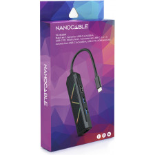 Nanocable 10.16.0501 base & duplicador de portas Com fios USB 3.2 Gen 1 (3.1 Gen 1) Type-C Preto