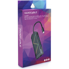 Nanocable 10.16.0801 base & duplicador de portas Com fios USB 3.2 Gen 1 (3.1 Gen 1) Type-C Preto