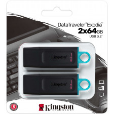 Kingston Technology DataTraveler Exodia unidade de memória USB 64 GB USB Type-A 3.2 Gen 1 (3.1 Gen 1) Preto