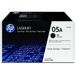 HP Pack Duplo de Toner LaserJet Original 05A Preto