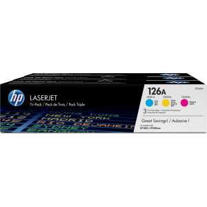 HP Conjunto Triplo de Toner Laserjet Original 126A Ciano Magenta Amarelo