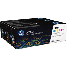 HP Conjunto Triplo de Toner Laserjet Original 305A Ciano Magenta Amarelo