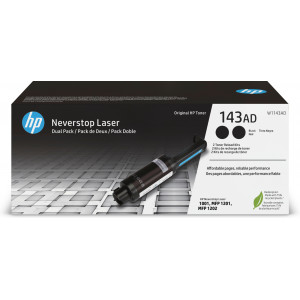 HP Kit com duas recargas de toner Neverstop Laser Original 143AD Preto