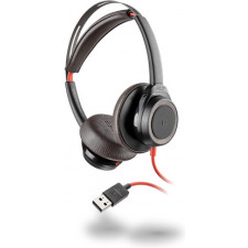 POLY Blackwire 7225 Auscultadores Com fios Fita de cabeça Chamadas Música USB Type-A Preto, Vermelho