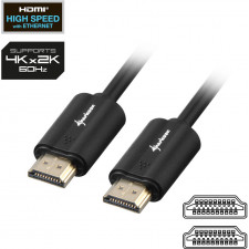 Sharkoon HDMI HDMI 4K, 5m cabo HDMI HDMI Type A (Standard) Preto