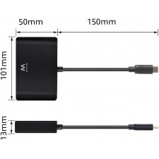 Ewent EW9827 hub de interface USB 3.2 Gen 1 (3.1 Gen 1) Type-C 5000 Mbit s Preto