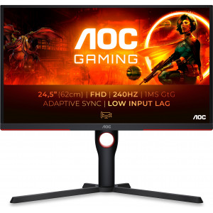 AOC G3 25G3ZM BK monitor de ecrã 62,2 cm (24.5") 1920 x 1080 pixels Full HD Preto, Vermelho