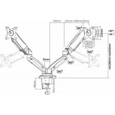 AISENS DT27TSR-045 montagem e suporte para monitores 81,3 cm (32") Preto Secretária