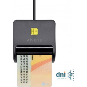 AISENS ASCR-SN01-BK leitor de controlo de acesso Leitor de controlo de acesso USB Preto
