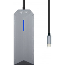 AISENS ASUC-9P001-GR base & duplicador de portas Com fios Thunderbolt 3 Cinzento