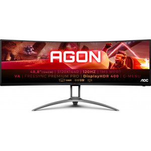 AOC AGON 3 AG493UCX monitor de ecrã 124,5 cm (49") 5120 x 1440 pixels LED Preto