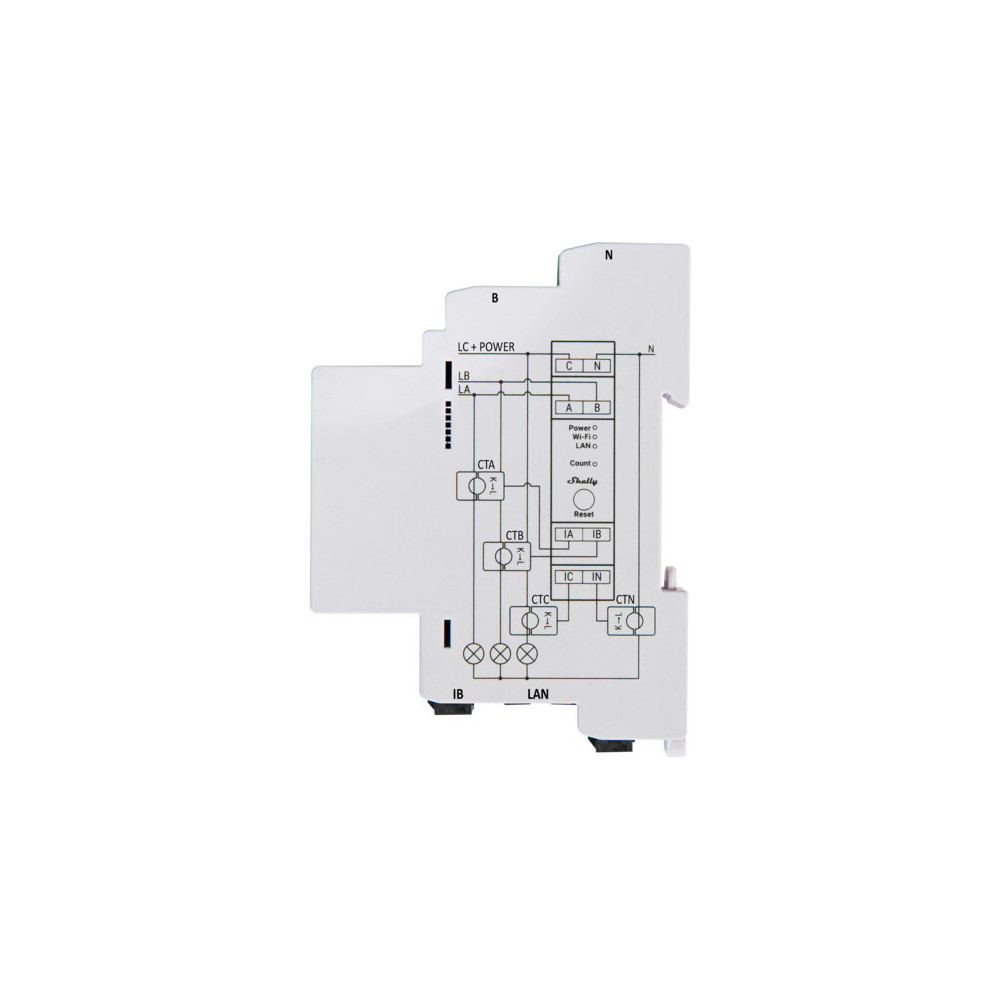 Módulo Medidor de Consumo Shelly Pro 3EM Wifi Trifásico
