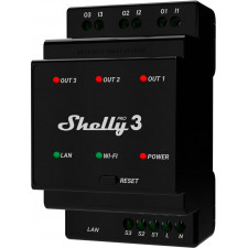 Shelly Pro 3 relé de energia Preto