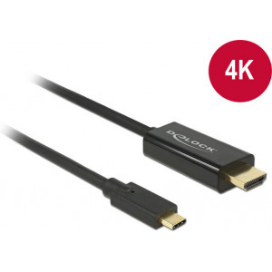 DeLOCK 85259 adaptador de cabo de vídeo 2 m USB Type-C HDMI Preto