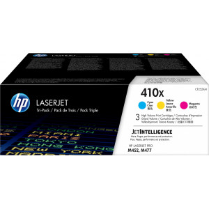 HP Conjunto de 3 Toners LaserJet Originais 410X Ciano Magenta Amarelo de Elevado Rendimento