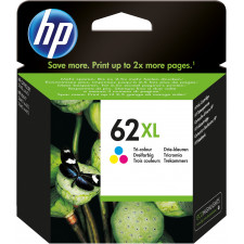 HP Tinteiro original 62XL Tricolor de elevado rendimento