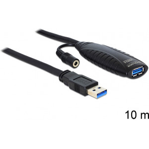 DeLOCK USB3.0-A - USB3.0-A, 10m cabo USB USB 3.2 Gen 1 (3.1 Gen 1) USB A Preto