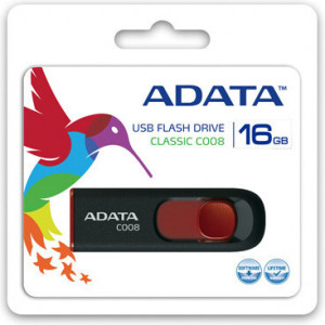 ADATA C008 unidade de memória USB 16 GB USB Type-A 2.0 Preto, Vermelho