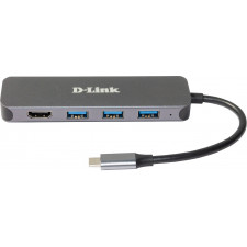 D-Link DUB-2333 base & duplicador de portas Com fios USB Type-C Cinzento