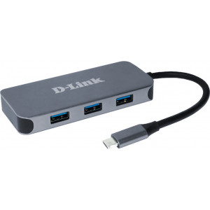 D-Link DUB-2335 base & duplicador de portas Com fios USB Type-C Cinzento