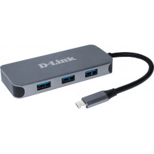 D-Link DUB-2335 base & duplicador de portas Com fios USB Type-C Cinzento