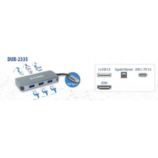 D-Link DUB-2335 base & duplicador de portas Com fios USB Type-C Cinzento