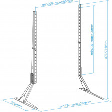 TooQ DB2375F-B suporte para TV 190,5 cm (75") Preto