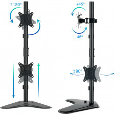 TooQ DB1703TNV-B montagem e suporte para monitores 81,3 cm (32") Preto Secretária