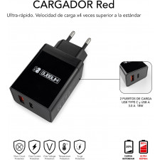 SUBBLIM SUBCHG-3WPD11 carregador de dispositivos móveis Preto, Cinzento Interior