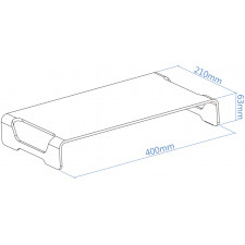 TooQ TQMR0004 montagem e suporte para monitores 33 cm (13") Prateado Secretária