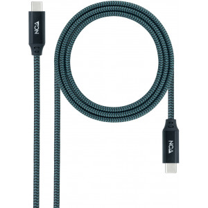 Nanocable 10.01.4300-COMB cabo USB 0,5 m USB4 Gen 2x2 USB C Verde-azulado, Preto, Cinzento