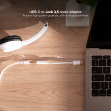 Nanocable 10.24.1205-W cabo de áudio 0,11 m 3.5mm USB Type-C Branco
