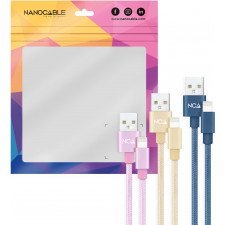 Nanocable 10.10.0401-CO2 cabo Lightning 1 m Azul, Dourado, Rosa