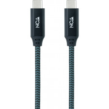 Nanocable 10.01.4301-COMB cabo USB 1 m USB4 Gen 2x2 USB C Verde-azulado, Preto, Cinzento