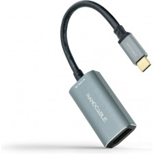 Nanocable 10.16.4104-G adaptador de cabo de vídeo 0,15 m USB Type-C DisplayPort Cinzento
