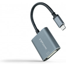 Nanocable 10.16.4103-G adaptador de cabo de vídeo 0,15 m USB Type-C DVI-D Cinzento