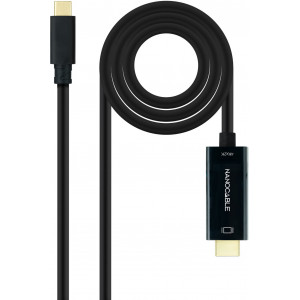 Nanocable 10.15.5132 adaptador de cabo de vídeo 1,8 m USB Type-C HDMI Type A (Standard) Preto