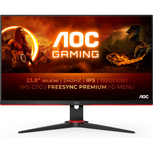 AOC G2 24G2ZE BK LED display 60,5 cm (23.8") 1920 x 1080 pixels Full HD Preto, Vermelho