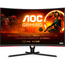 AOC C32G3AE BK monitor de ecrã 80 cm (31.5") 1920 x 1080 pixels Full HD LED Preto, Vermelho