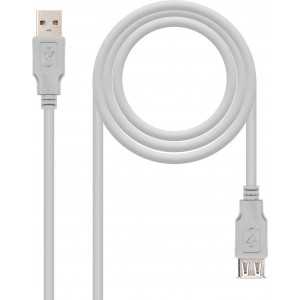 Nanocable 10.01.0202 cabo USB 1 m USB 2.0 USB A Bege