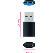 Nanocable 10.02.0012 adaptador para cabos USB C USB A Preto