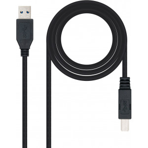 Nanocable 10.01.0802-BK cabo USB 2 m USB 3.2 Gen 1 (3.1 Gen 1) USB A USB B Preto