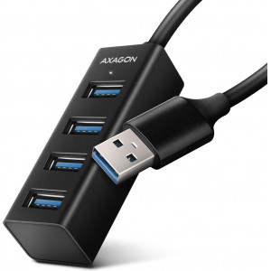 Axagon HUE-M1A hub de interface USB 3.2 Gen 1 (3.1 Gen 1) Type-A 5000 Mbit s Preto